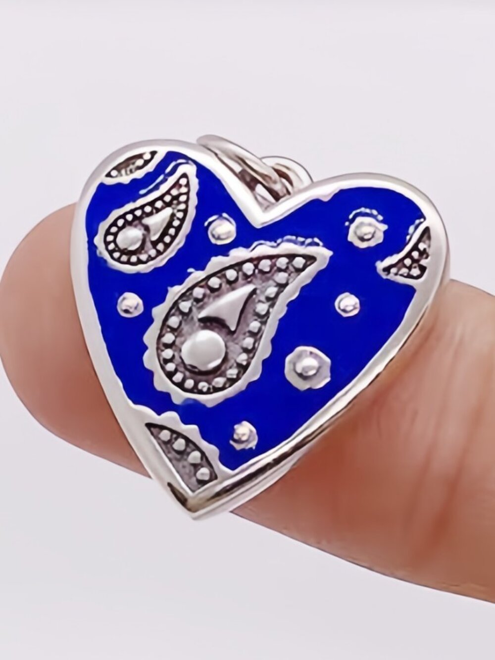 James Avery Enamel Western Bandana Heart Charm